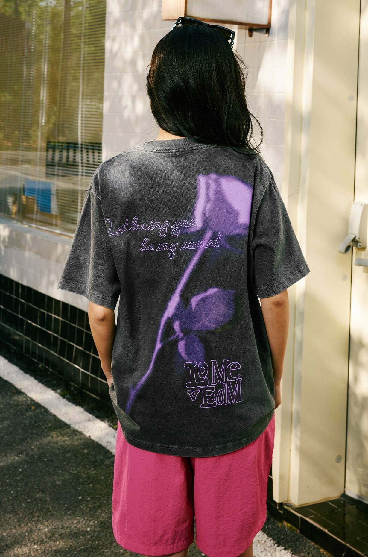 MEDM Vintage Washed 'Sword & Rose' Tee - Y2K Grunge 90s Fashion, Retro Summer Outfit