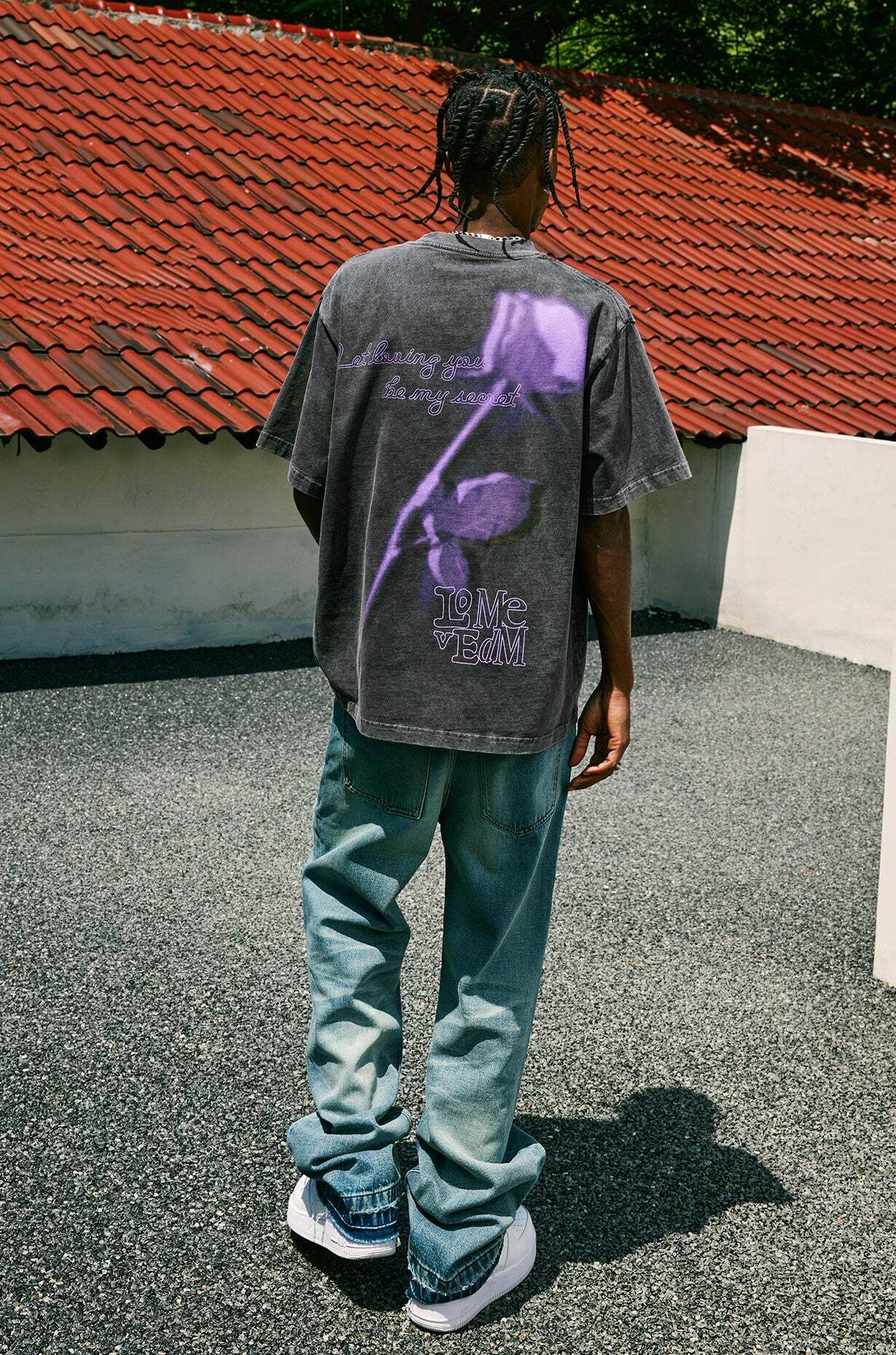 MEDM Vintage Washed 'Sword & Rose' Tee - Y2K Grunge 90s Fashion, Retro Summer Outfit