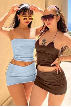 Melda Y2K Skirt Set - 90s Grunge, Retro Summer Outfit, Pastel Goth, Y2K Party & Club Fashion