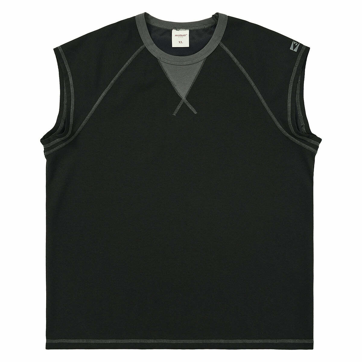 Mentmate Contrast Stitched Sleeveless Tee - Y2K Summer, 90s Grunge, Retro Style, Baby Tees Y2K
