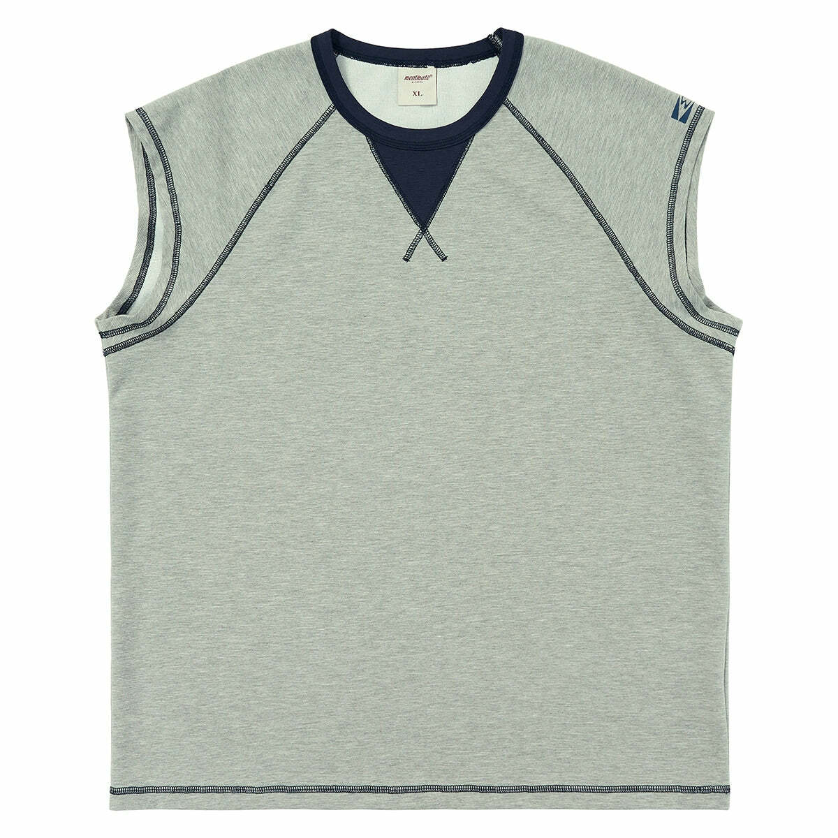 Mentmate Contrast Stitched Sleeveless Tee - Y2K Summer, 90s Grunge, Retro Style, Baby Tees Y2K