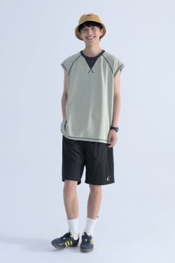 Mentmate Contrast Stitched Sleeveless Tee - Y2K Summer, 90s Grunge, Retro Style, Baby Tees Y2K