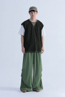 Mentmate Contrast Stitched Sleeveless Tee - Y2K Summer, 90s Grunge, Retro Style, Baby Tees Y2K