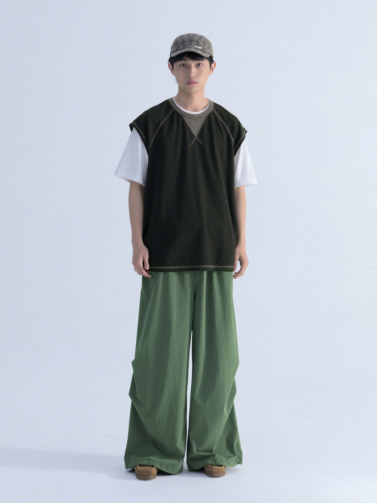 Mentmate Contrast Stitched Sleeveless Tee - Y2K Summer, 90s Grunge, Retro Style, Baby Tees Y2K