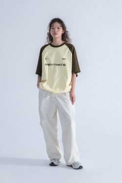 Mentmate Two-Tone Logo Tee - Y2K Summer, 90s Grunge, Retro Style, Baby Tees, Y2K Pop