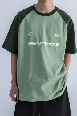 Mentmate Two-Tone Logo Tee - Y2K Summer, 90s Grunge, Retro Style, Baby Tees, Y2K Pop