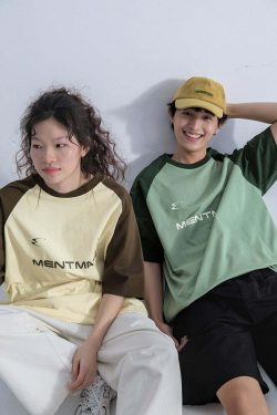 Mentmate Two-Tone Logo Tee - Y2K Summer, 90s Grunge, Retro Style, Baby Tees, Y2K Pop