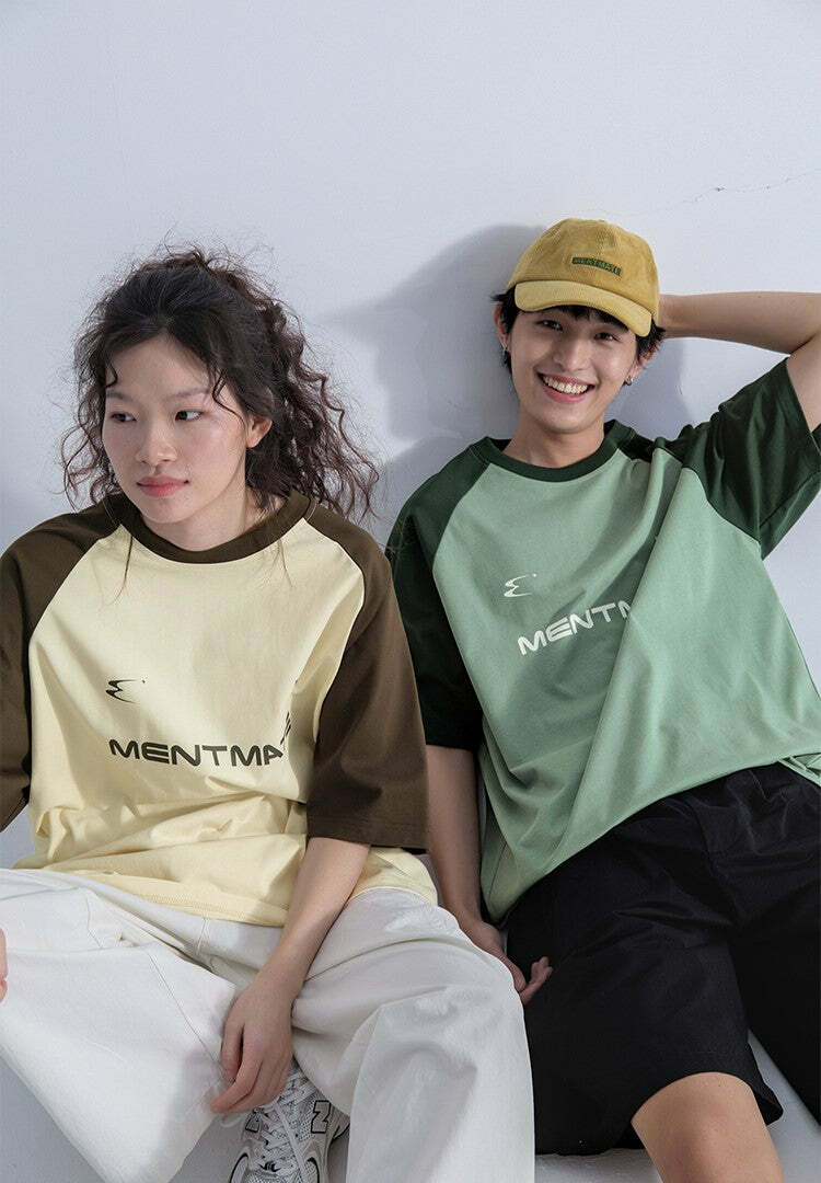 Mentmate Two-Tone Logo Tee - Y2K Summer, 90s Grunge, Retro Style, Baby Tees, Y2K Pop