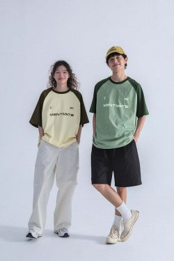 Mentmate Two-Tone Logo Tee - Y2K Summer, 90s Grunge, Retro Style, Baby Tees, Y2K Pop