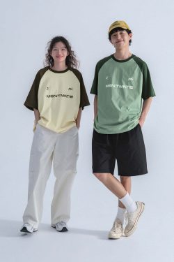 Mentmate Two-Tone Logo Tee - Y2K Summer, 90s Grunge, Retro Style, Baby Tees, Y2K Pop