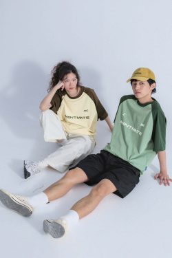 Mentmate Two-Tone Logo Tee - Y2K Summer, 90s Grunge, Retro Style, Baby Tees, Y2K Pop