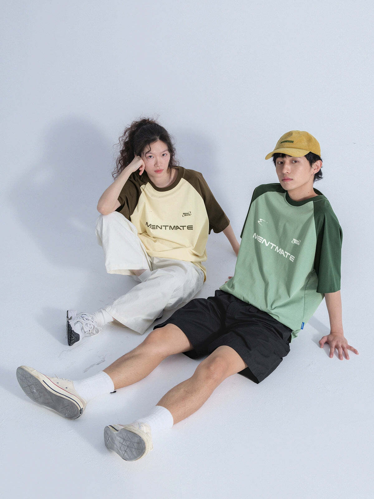 Mentmate Two-Tone Logo Tee - Y2K Summer, 90s Grunge, Retro Style, Baby Tees, Y2K Pop