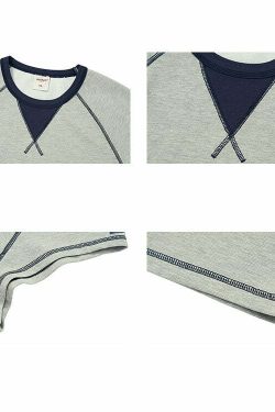 Mentmate Y2K Contrast Stitched Sleeveless Tee - Retro 90s Grunge, Summer Y2K Outfits