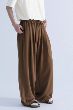 Mentmate Y2K Grunge Wide-Leg Lounge Pants - Retro 90s Summer Outfit, Pastel Goth Fashion