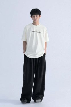 Mentmate Y2K Grunge Wide-Leg Lounge Pants - Retro 90s Summer Outfit, Pastel Goth Fashion