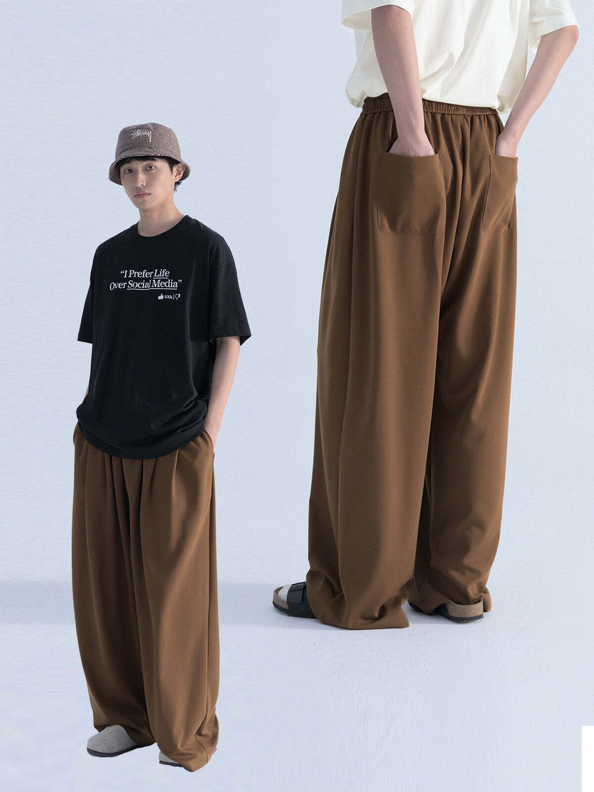 Mentmate Y2K Grunge Wide-Leg Lounge Pants - Retro 90s Summer Outfit, Pastel Goth Fashion