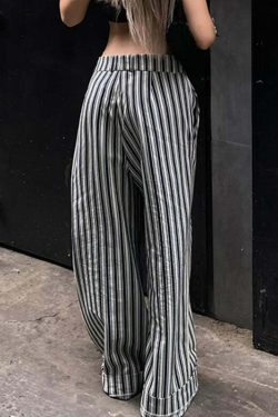 Miah Striped Casual Pants - Y2K Summer Grunge Outfit, 90s Fashion, Retro Style, Y2K Club Look