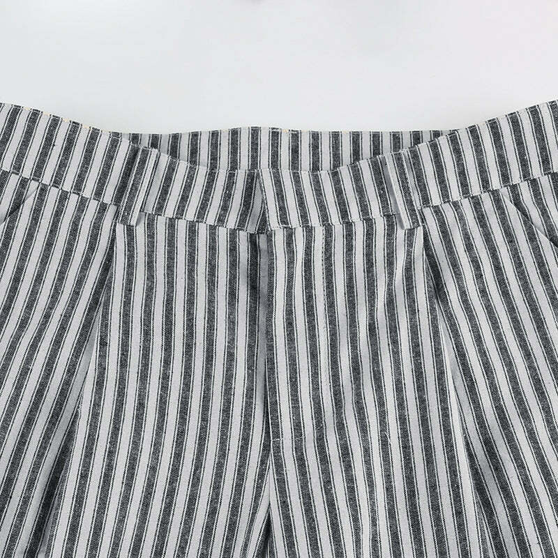 Miah Striped Casual Pants - Y2K Summer Grunge Outfit, 90s Fashion, Retro Style, Y2K Club Look