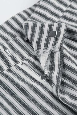 Miah Striped Casual Pants - Y2K Summer Grunge Outfit, 90s Fashion, Retro Style, Y2K Club Look