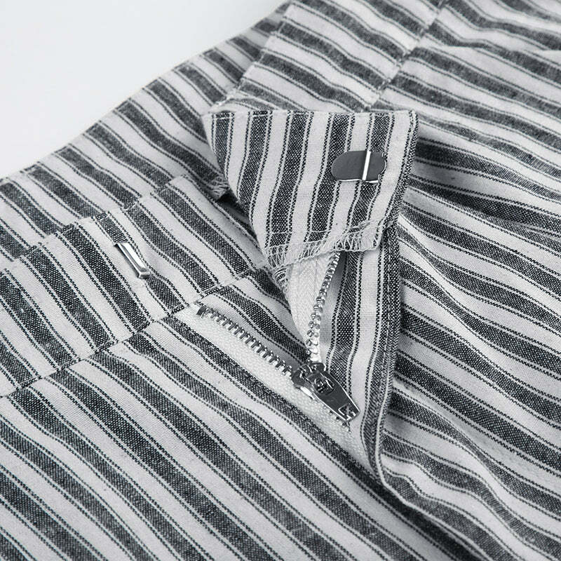 Miah Striped Casual Pants - Y2K Summer Grunge Outfit, 90s Fashion, Retro Style, Y2K Club Look