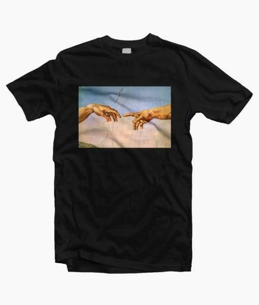 Michelangelo Reach T-Shirt - Y2K Summer Grunge, 90s Retro, Baby Tees, Y2K Club & Party Outfits