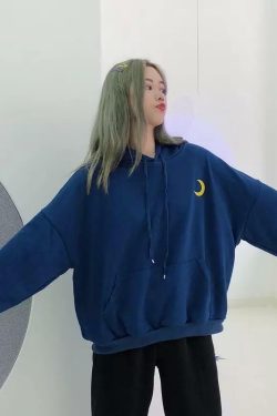 Midnight Blue Crest Hoodie ?? - Y2K Summer, 90s Grunge, Retro Style, Y2K Party & Club Outfits