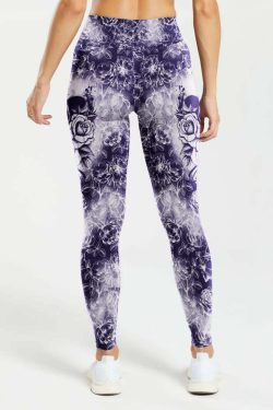 Midnight Blue Skull High Waist Leggings - Y2K Grunge, 90s Fashion, Retro Goth, Summer Y2K Outfits