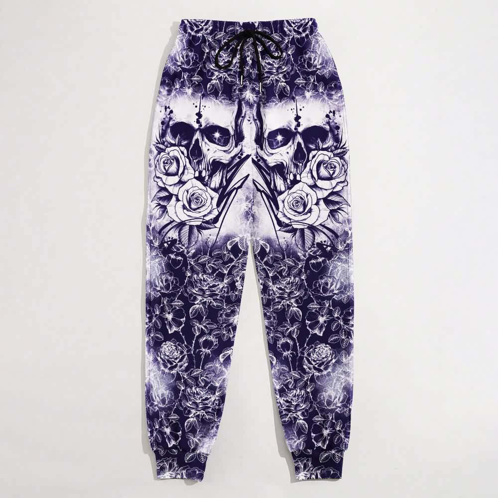 Midnight Blue Skull Joggers - Y2K Grunge, 90s Fashion, Retro Style, Gothic Y2K Outfits