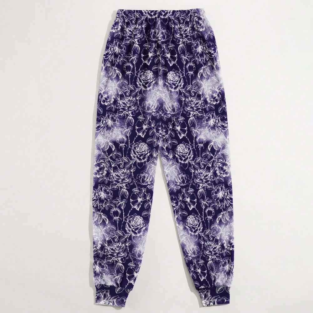 Midnight Blue Skull Joggers - Y2K Grunge, 90s Fashion, Retro Style, Gothic Y2K Outfits