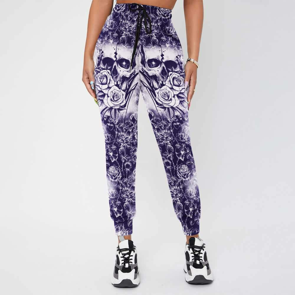 Midnight Blue Skull Joggers - Y2K Grunge, 90s Fashion, Retro Style, Gothic Y2K Outfits