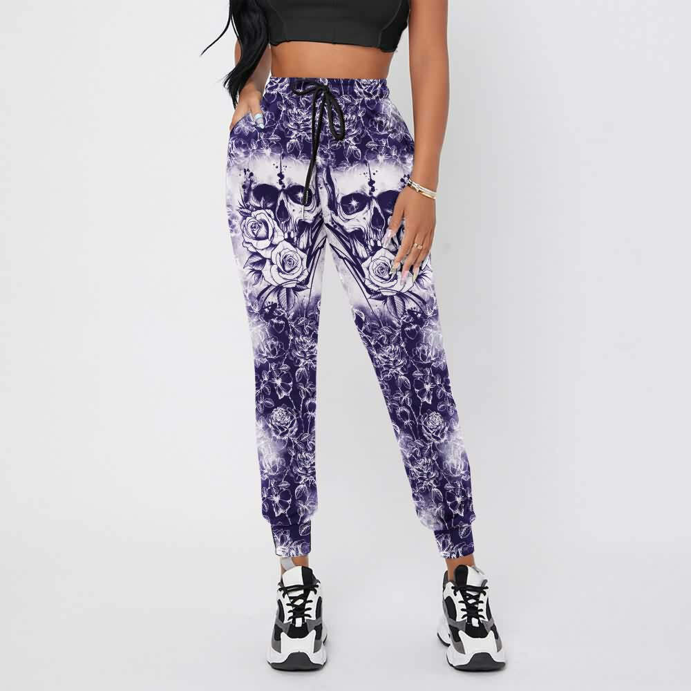Midnight Blue Skull Joggers - Y2K Grunge, 90s Fashion, Retro Style, Gothic Y2K Outfits