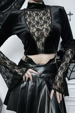 Midnight Elegance Gothic Top - Y2K Summer Grunge, 90s Fashion, Retro Style, Y2K Party Outfit