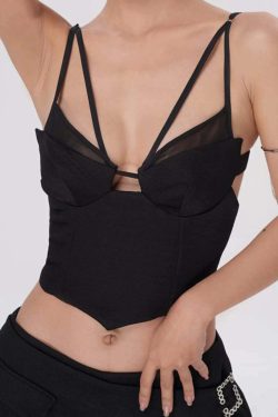 Mindy Strappy Crop Top - Y2K Summer Grunge, 90s Retro, Pastel Goth, Y2K Party & Club Out