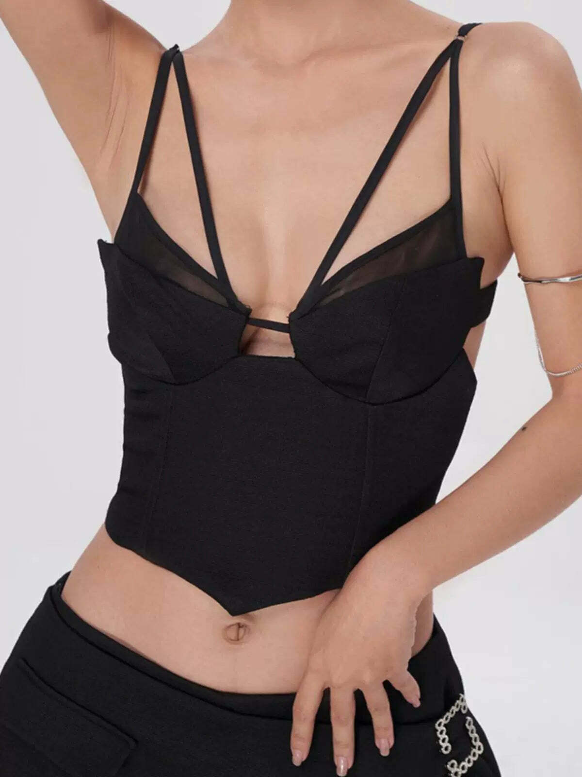 Mindy Strappy Crop Top - Y2K Summer Grunge, 90s Retro, Pastel Goth, Y2K Party & Club Out