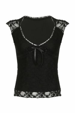 Minsa Lace T-Shirt - Y2K Summer Grunge, 90s Retro, Pastel Goth, Baby Tees, Y2K Club
