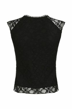 Minsa Lace T-Shirt - Y2K Summer Grunge, 90s Retro, Pastel Goth, Baby Tees, Y2K Club