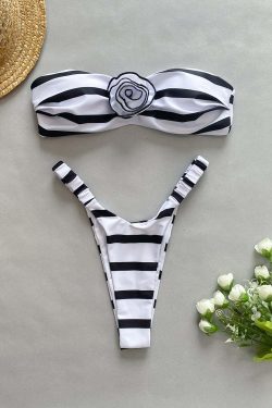 Mira Striped Bikini Set - Y2K Summer Outfits, 90s Fashion, Grunge, Retro Style, Y2K Beachwear