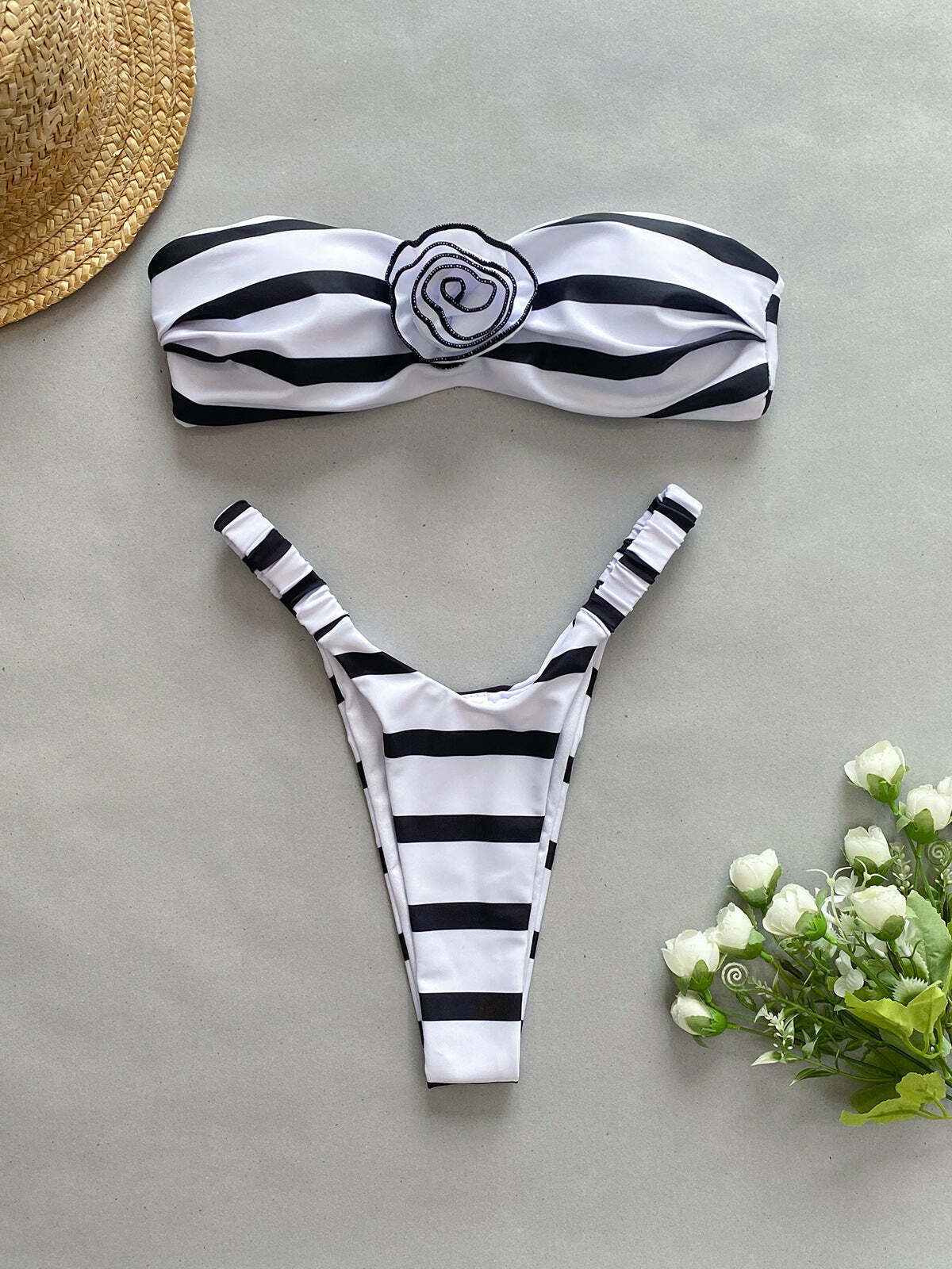 Mira Striped Bikini Set - Y2K Summer Outfits, 90s Fashion, Grunge, Retro Style, Y2K Beachwear