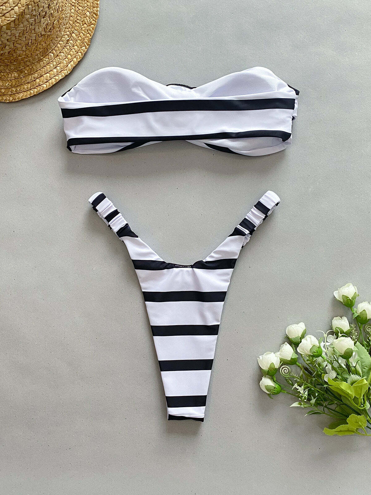 Mira Striped Bikini Set - Y2K Summer Outfits, 90s Fashion, Grunge, Retro Style, Y2K Beachwear