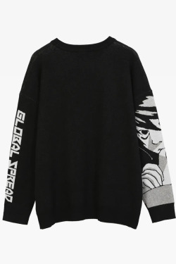 Misa Amane Y2K Grunge Sweater - 90s Fashion, Retro Style, Y2K Summer Outfits, Gothic Y2