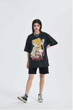 Misa Anime Vintage T-Shirt - Y2K Summer Grunge 90s Fashion Retro Goth Popstar Outfit
