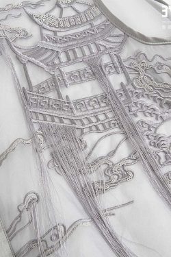 Modern Black O-Neck Embroidered Silk Waistcoat - Y2K Summer Grunge 90s Fashion Retro Style
