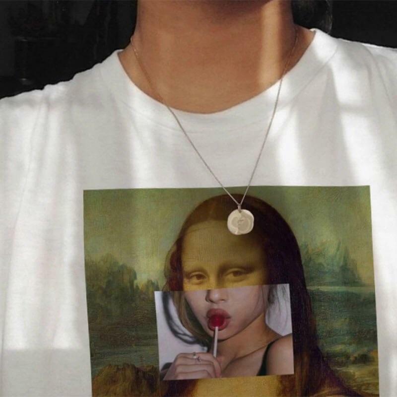 Modern Mona Lisa T-Shirt � Y2K Summer, 90s Grunge, Retro Hip Hop, Pastel Goth, Y2K Popstar
