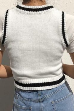 MOO-D Sweater Vest - Y2K Summer Grunge, 90s Retro, Pastel Goth, Y2K Popstar, Baby