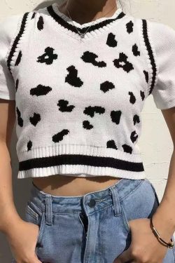 MOO-D Sweater Vest - Y2K Summer Grunge, 90s Retro, Pastel Goth, Y2K Popstar, Baby