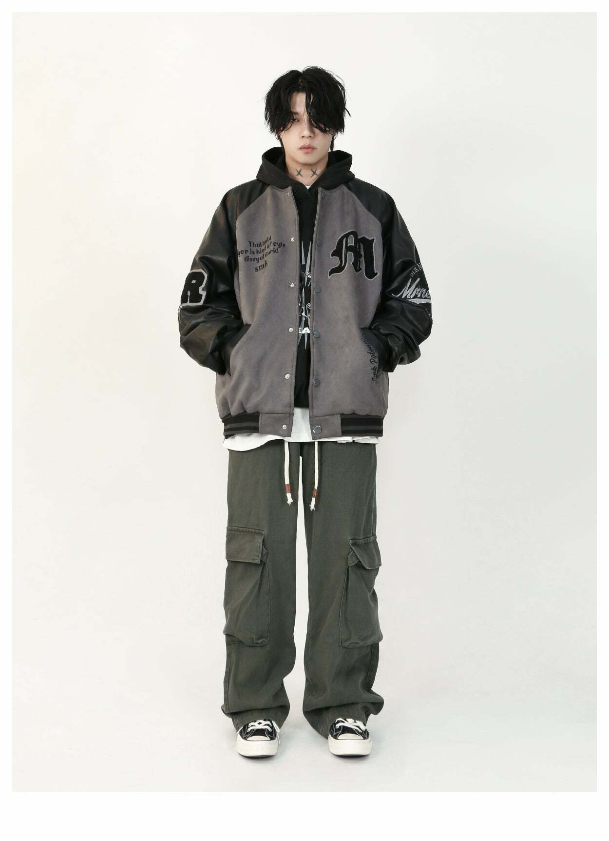 MRNEARLY '1997' Suede Varsity Jacket - Y2K Summer, 90s Grunge, Retro Hip Hop, Past