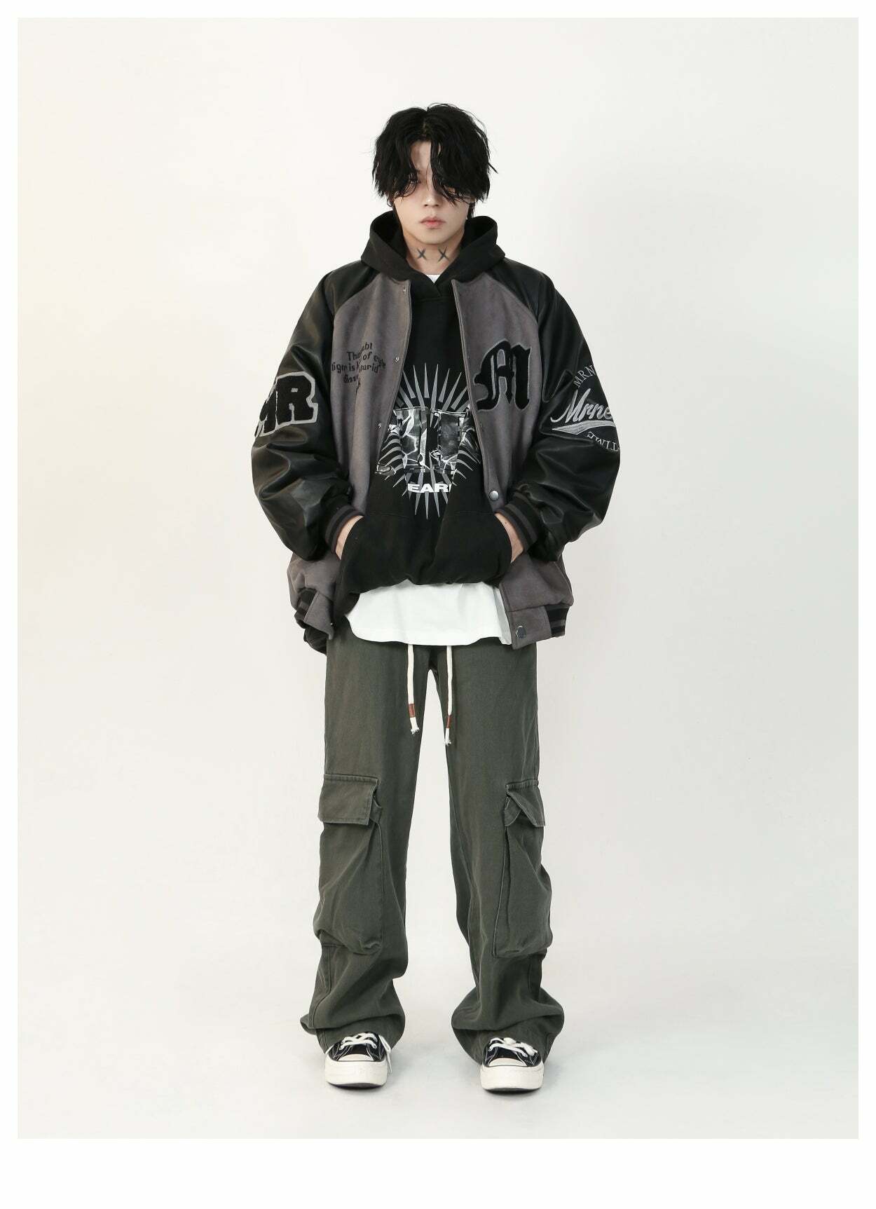 MRNEARLY '1997' Suede Varsity Jacket - Y2K Summer, 90s Grunge, Retro Hip Hop, Past