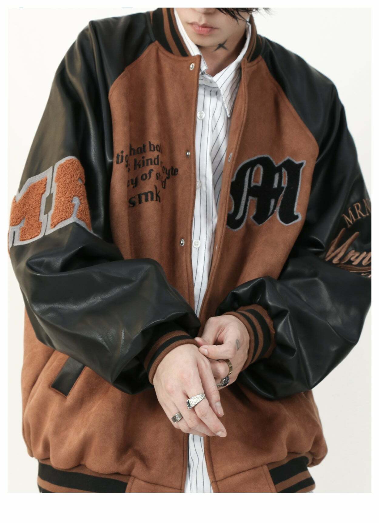MRNEARLY '1997' Suede Varsity Jacket - Y2K Summer, 90s Grunge, Retro Hip Hop, Past
