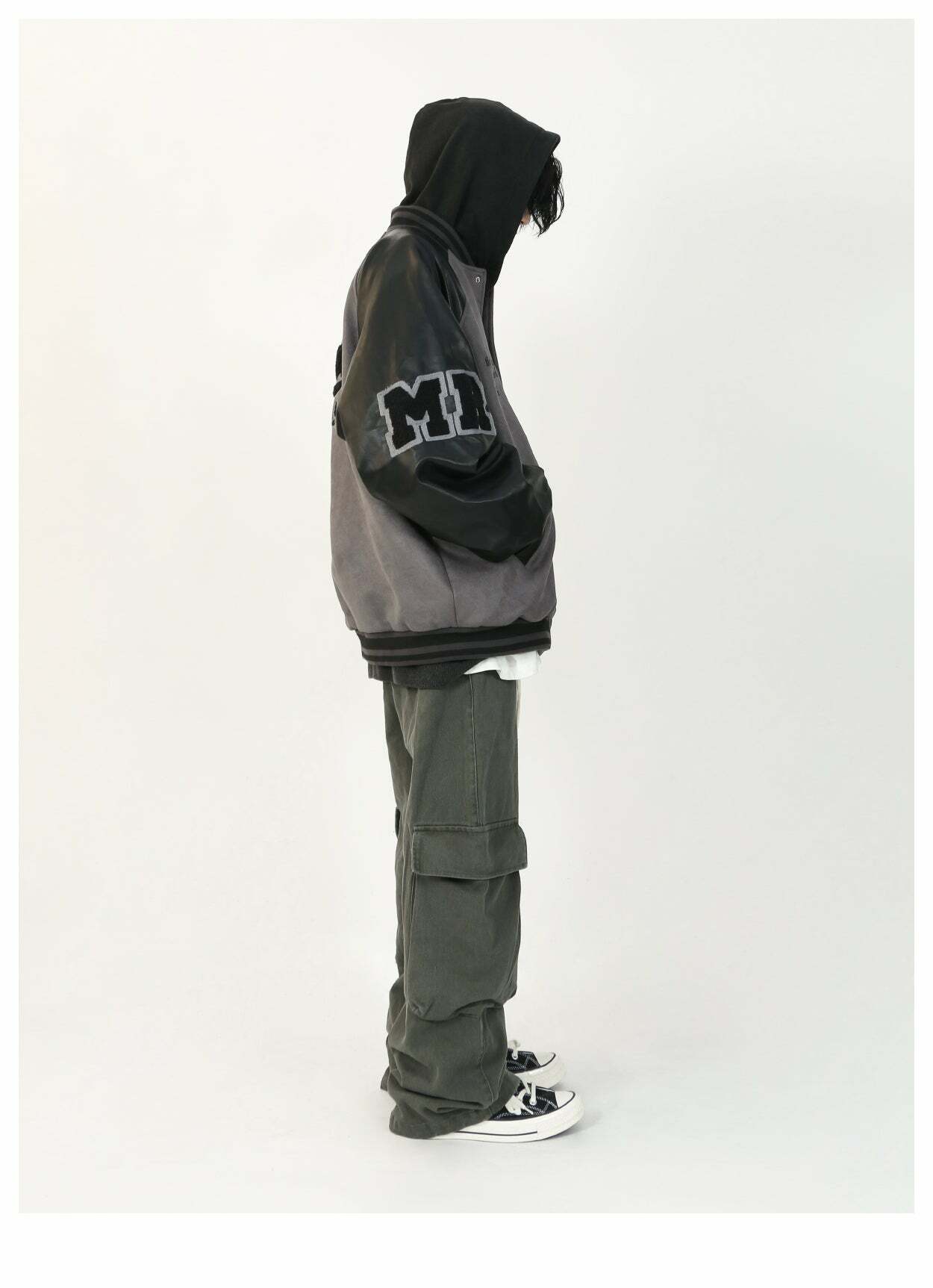 MRNEARLY '1997' Suede Varsity Jacket - Y2K Summer, 90s Grunge, Retro Hip Hop, Past