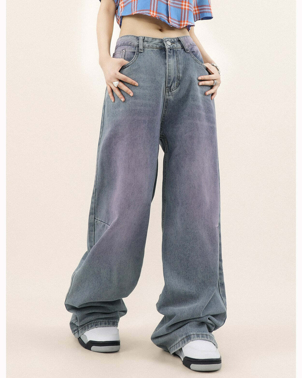 MRNEARLY 'Dreamy' Baggy Jeans - Y2K Summer, 90s Grunge, Retro Hip Hop, Pastel Goth